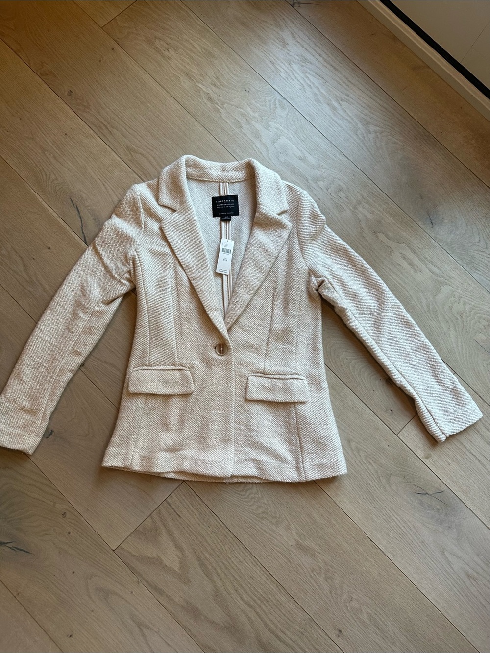 Sanctuary Women’s Cream Textured Single-Button Blazer